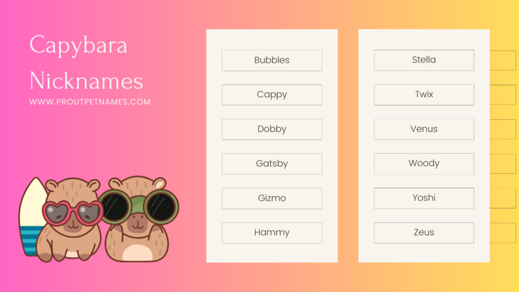 Capybara Nicknames
